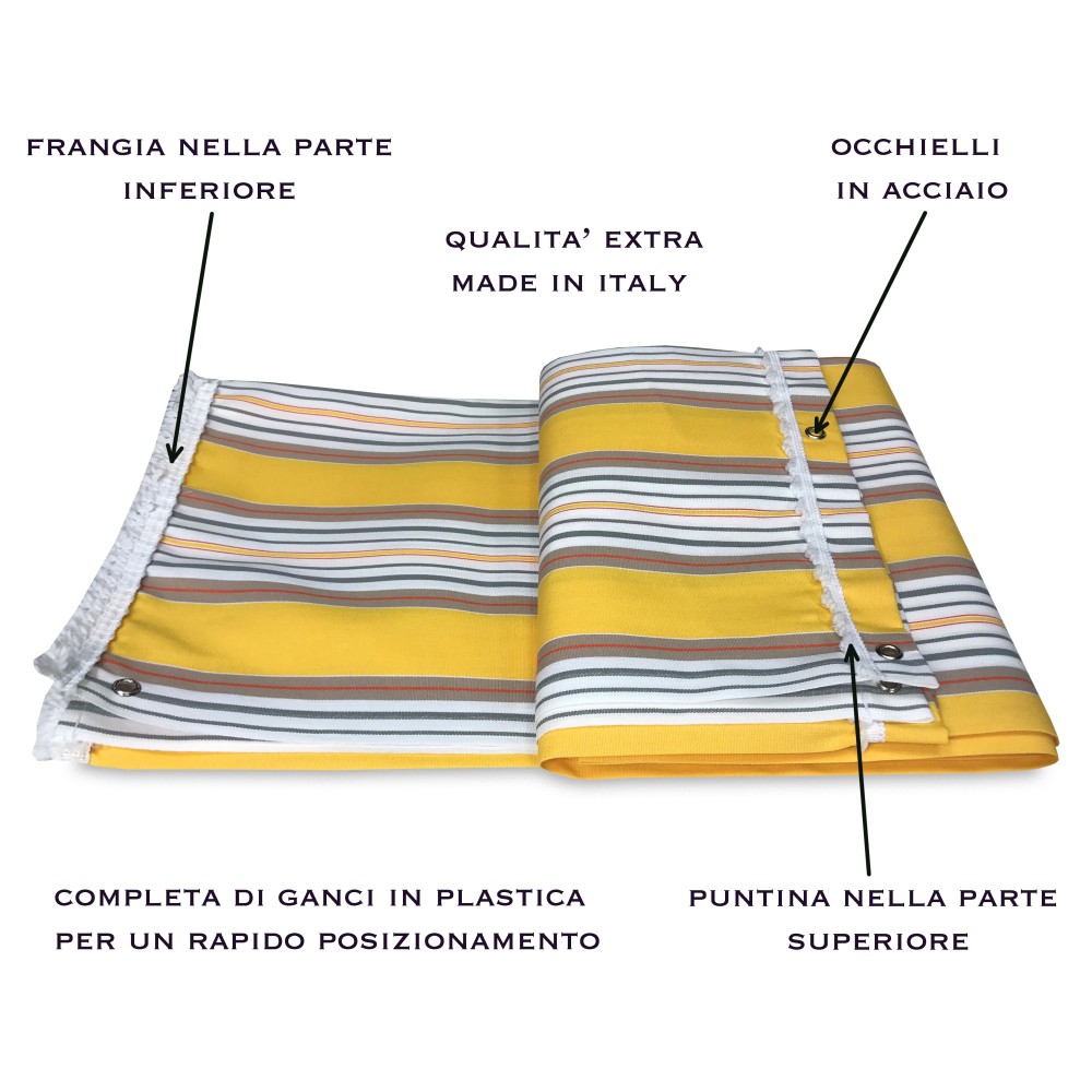 TENDA Sole da ESTERNO Giardino BALCONE Righino GIALLO Confezionata