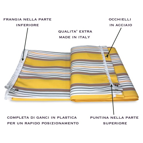 TENDA SOLE DA ESTERNO GIARDINO BALCONE RIGHINO GIALLO CONFEZIONATA