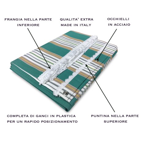 TENDA SOLE DA ESTERNO GIARDINO BALCONE RIGHINO VERDE CONFEZIONATA