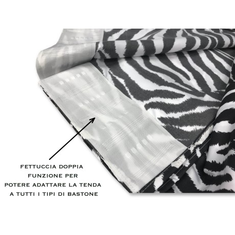 CORTINA CEBRA BLANCO NEGRO CM. 140X280 HECHO EN ITALIA