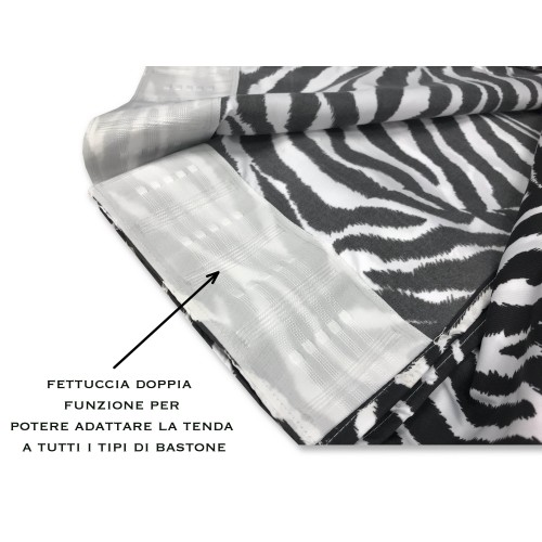 CORTINA CEBRA BLANCO NEGRO CM. 140X280 HECHO EN ITALIA