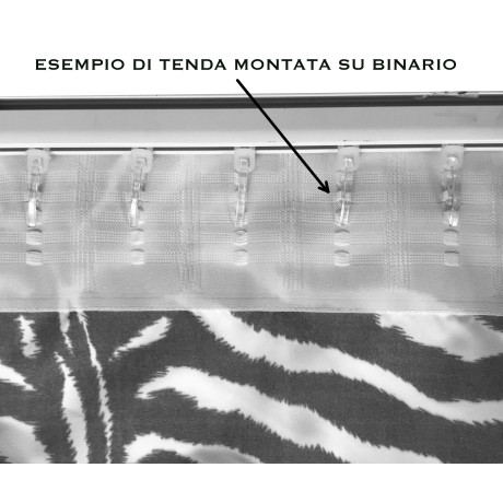 CORTINA CEBRA BLANCO NEGRO CM. 140X280 HECHO EN ITALIA