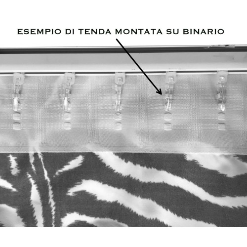 CORTINA CEBRA BLANCO NEGRO CM. 140X280 HECHO EN ITALIA