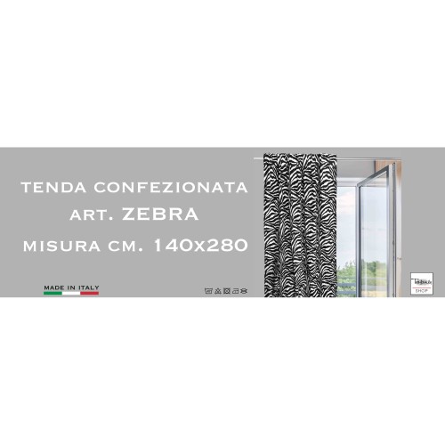 CORTINA CEBRA BLANCO NEGRO CM. 140X280 HECHO EN ITALIA