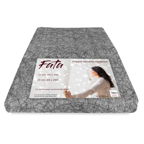 PAR DE CORTINAS DE CRISTAL DE HADAS GRIS PLATA ORGANZA MIL HILOS