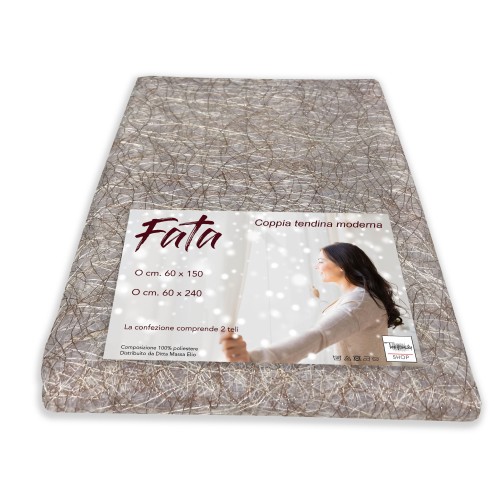 PAR DE CORTINAS DE CRISTAL DE HADAS MARRONES ORGANZA MIL HILOS