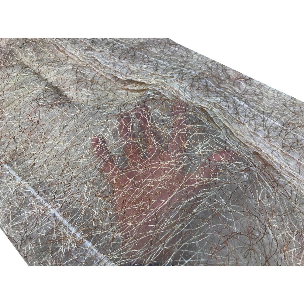 PAR DE CORTINAS DE CRISTAL DE HADAS MARRONES ORGANZA MIL HILOS