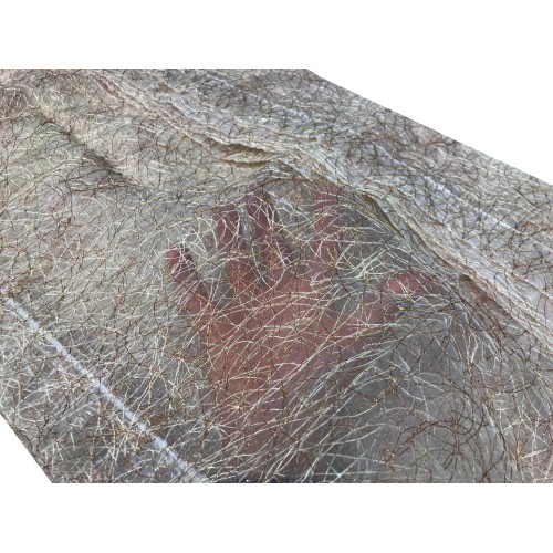 PAIRE DE RIDEAUX EN VERRE FÉE BRUNE ORGANZA MILLIERS DE THREADS