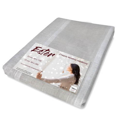 PAIR OF BEIGE EXTERNAL GLASS CURTAIN 60 cm wide