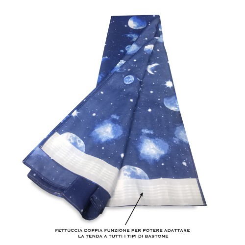 MOND MONDZELT BLAUE PLANETEN CM. 140X280 HERGESTELLT IN ITALIEN