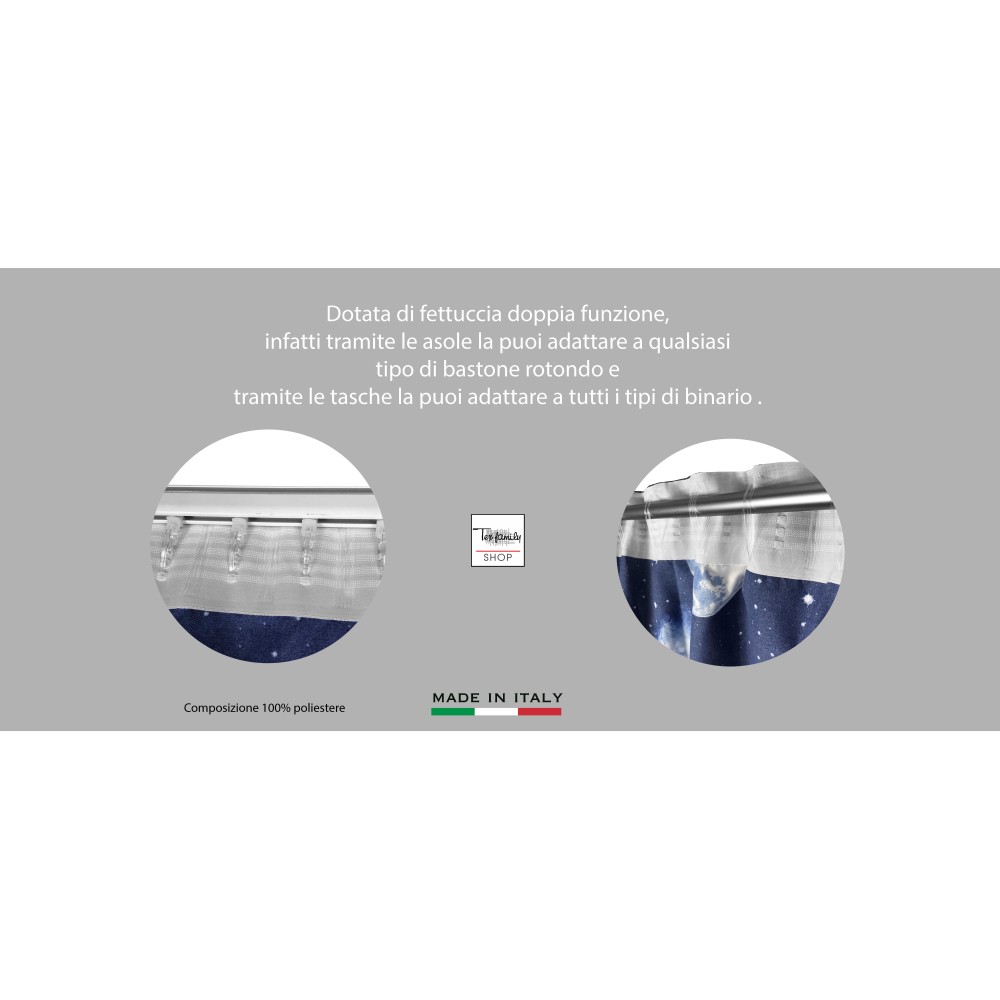 MOON LUNAR TENT BLUE PLANETS CM. 140X280 MADE IN ITALY