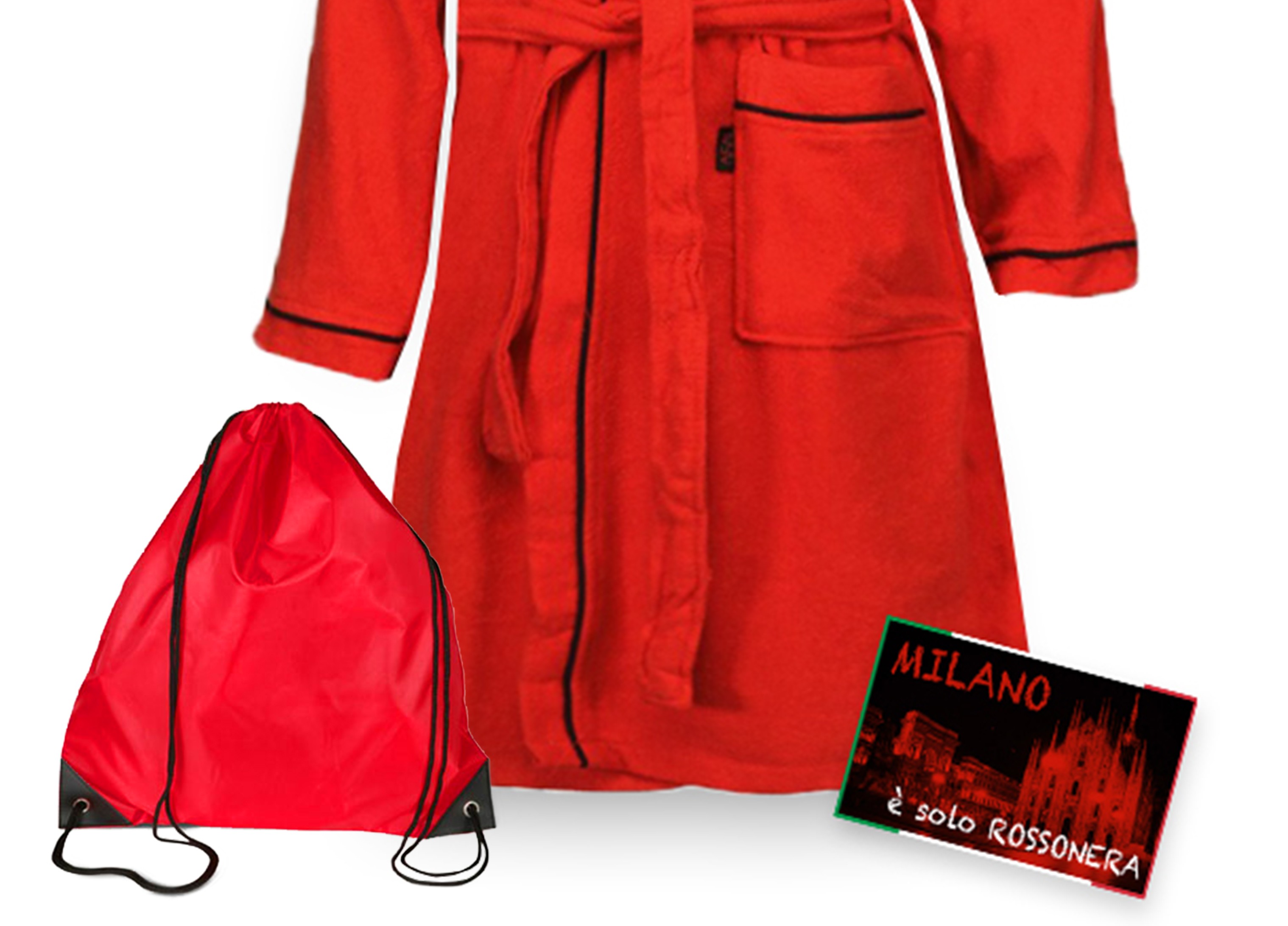 Accappatoio Ufficiale AC Milan - Uomo, 100% Cotone, Taglie S-XXL - Foto 7