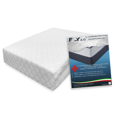 COPRIMATERASSO ELASTICIZZATO FLY 2.0 SPUGNA JACQUARD con angoli