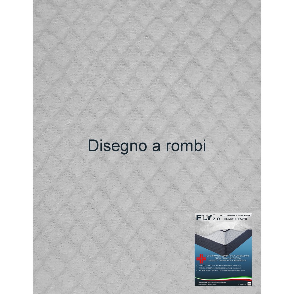 STRETCH-MATRATZENAUFLAGE FLY 2.0 JACQUARD-SCHWAMM mit Ecken