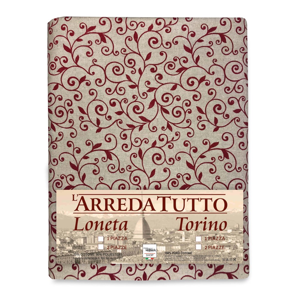 TELO ARREDO COPRITUTTO GRAN FOULARD COPRILETTO COPRIDIVANO TESSUTO EDERA  BORDEAUX 1 PIAZZA