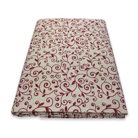 TELO ARREDO COPRITUTTO GRAN FOULARD COPRILETTO COPRIDIVANO TESSUTO DORY ARABESCO ROSSO