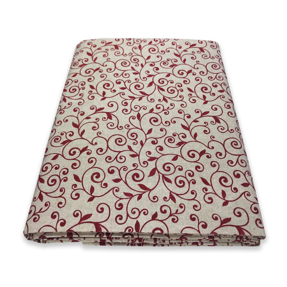 TELO ARREDO COPRITUTTO GRAN FOULARD COPRILETTO COPRIDIVANO TESSUTO DORY  ARABESCO ROSSO