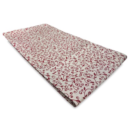 TELO ARREDO COPRITUTTO GRAN FOULARD COPRILETTO COPRIDIVANO TESSUTO DORY ARABESCO ROSSO