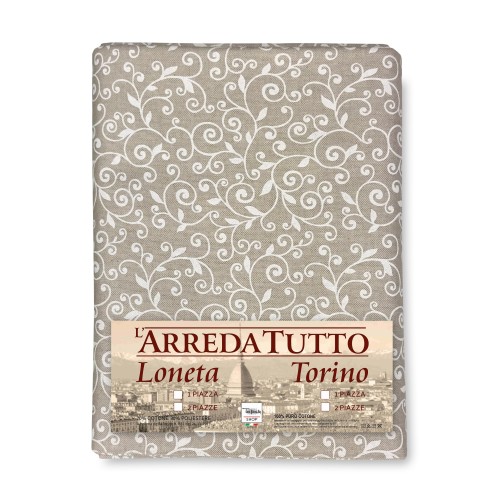 TELO ARREDO COPRITUTTO GRAN FOULARD COPRILETTO COPRIDIVANO TESSUTO DORY ARABESCO BIANCO