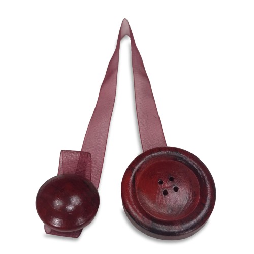 MAGNET HOLZ GARDINENSTOPPER MAGNETE FÜR VORHÄNGE KRAWATTE VORHÄNGE KNOPF BORDEAUX ROT