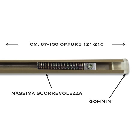 ASTA TENDA  FIXXY©  A MOLLA  PRESSIONE REGOLABILE PER  TUTTI I TIPI DI TENDA