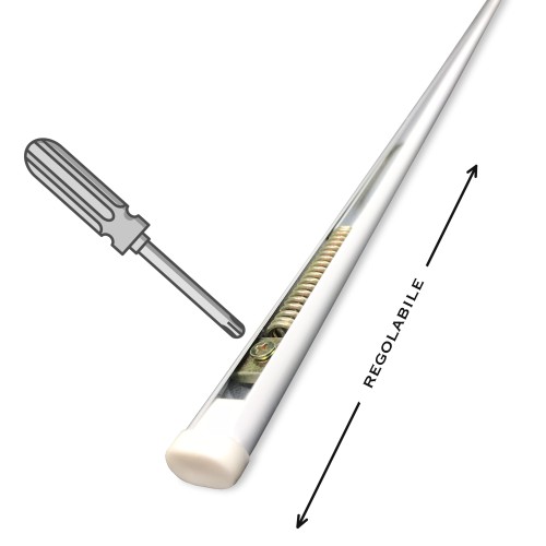 CURTAIN ROD FIXXY © WHITE SPRING ADJUSTABLE PRESSURE FOR ALL KINDS OF CURTAIN