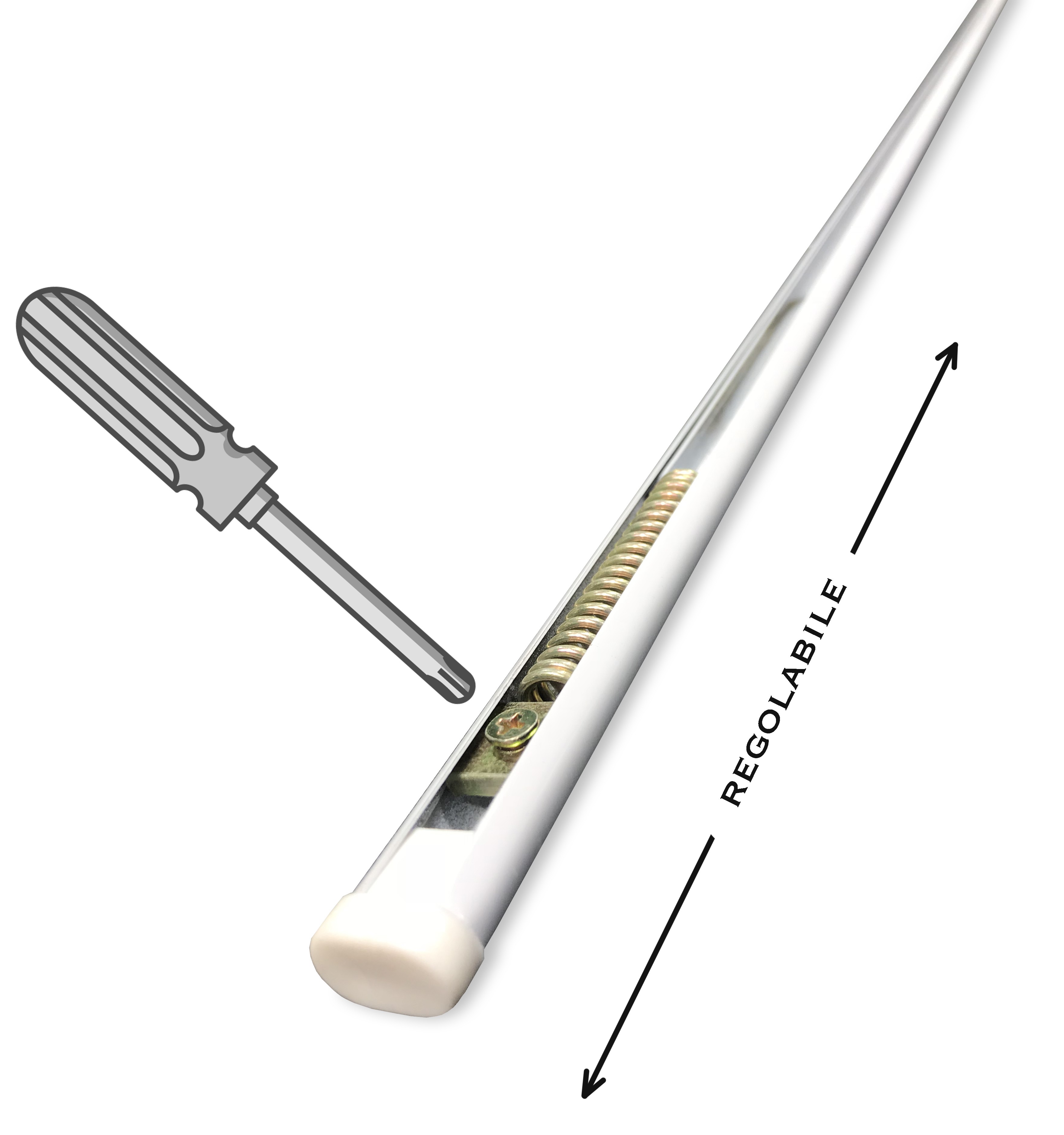 asta per tenda con molla a tensione