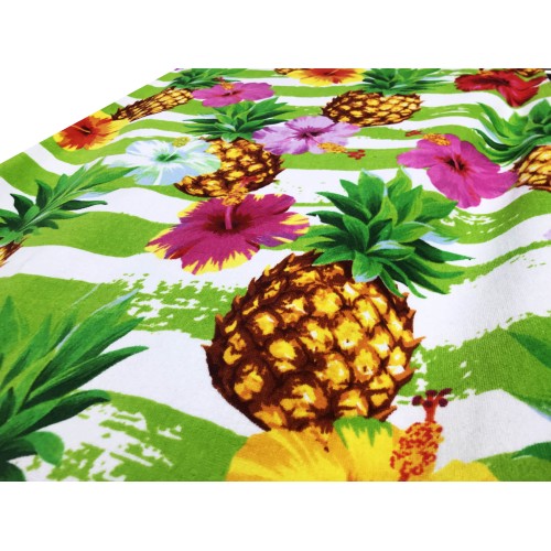 SERVIETTE DE PLAGE IMPRIMÉE EN ÉPONGE GRANDE TAILLE 80 x 160 CM ANANAS