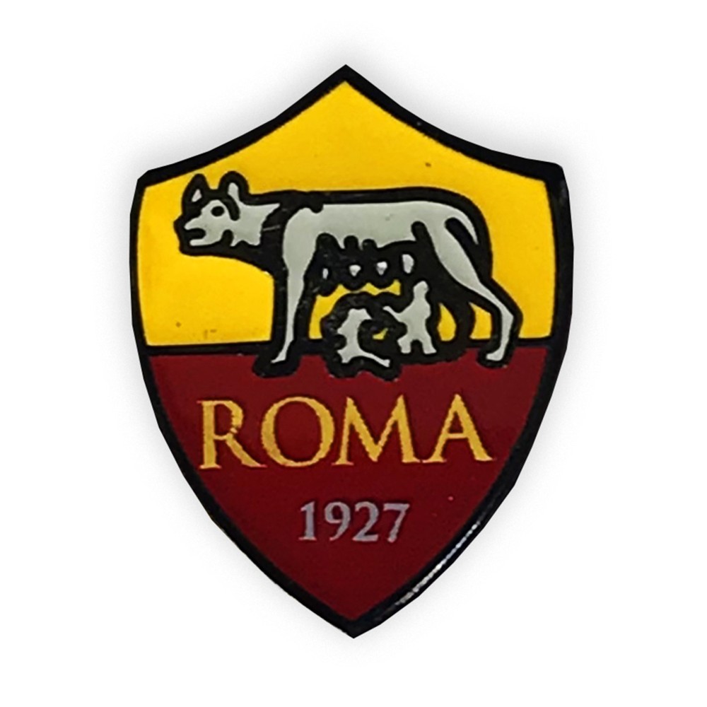 DISTINTIVO SPILLA IN METALLO  AS ROMA e cartolina ROMA È