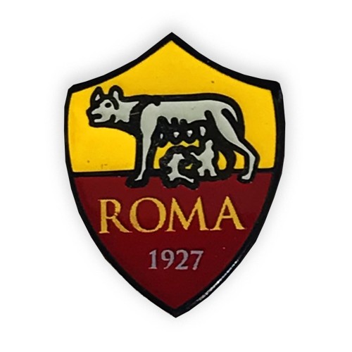 INSIGNE MÉTAL BROCHE de l'as ROMA et de la carte postale de ROME EST