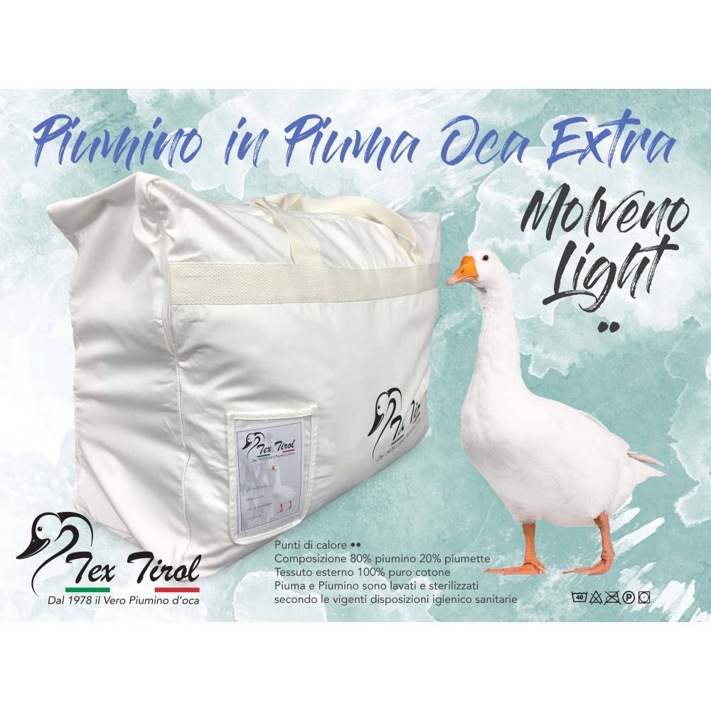 Tex Family Couette Oca Stream 350 g 90 % plumes d'oie 10 % duvet d'oie  bicolore – 1 place et demie 200 x 200 cm