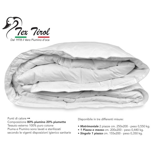 TEX TIROL © MOLVENO LIGHT 80 GOOSE DOWN JACKET / 20 GOOSE LIGHT SUMMER FEATHER