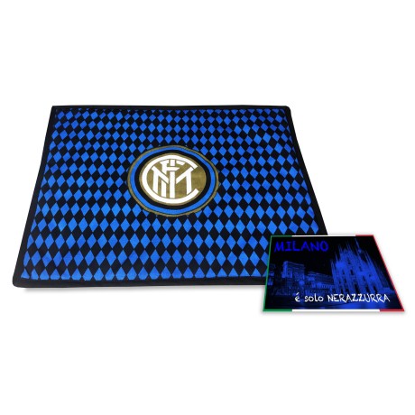 TOVAGLIETTA AMERICANA COLAZIONE F.C. INTER CALCIO UFFICIALE e cartolina MILANO È SOLO