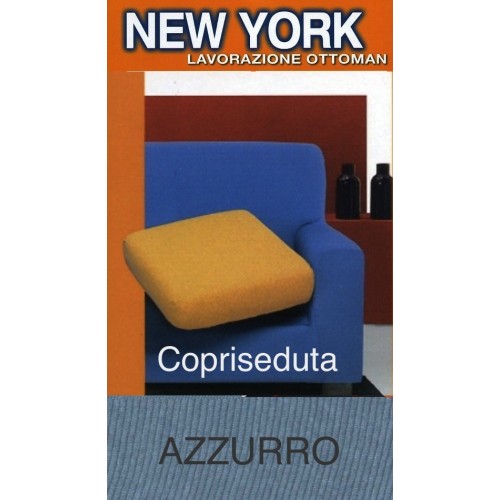 Copriseduta Divano New York Azzurro - Tessuto Elasticizzato a Costine Antipilling - Made in Italy