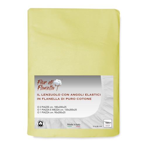 SPANNBETTTUCH AUS GELBEM FLANELL Fior di Flanel ©ALLE GRÖSSEN