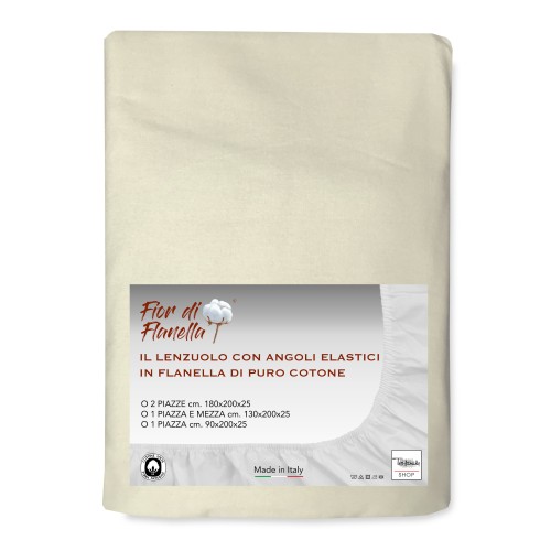 FITTED SHEET IN CREAM FLANNEL Fior di Flanel © ALL SIZES