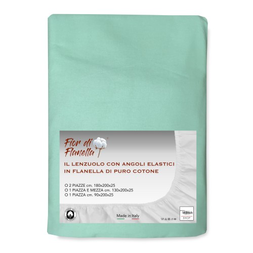 FEUILLE AVEC COINS EN FLANELLE VERTE Fior di Flanelle © TOUTES TAILLES