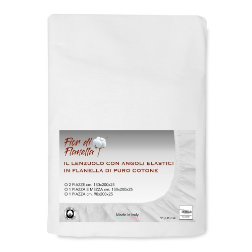 FEUILLE AVEC COINS EN FLANELLE BLANCHE Fior di Flanelle © TOUTES TAILLES