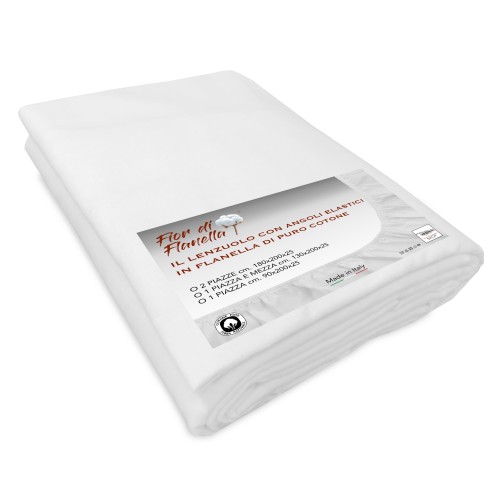 SÁBANA BAJERA DE FRANELA BLANCA Fior di Flanel © TODOS LOS TAMAÑOS