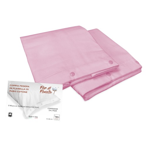 PAIR OF PINK FLANNEL PILLOWCASE Fior di Flanel ©