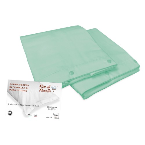 PAR DE FUNDA DE ALMOHADA DE FRANELA VERDE Fior di Flanella ©