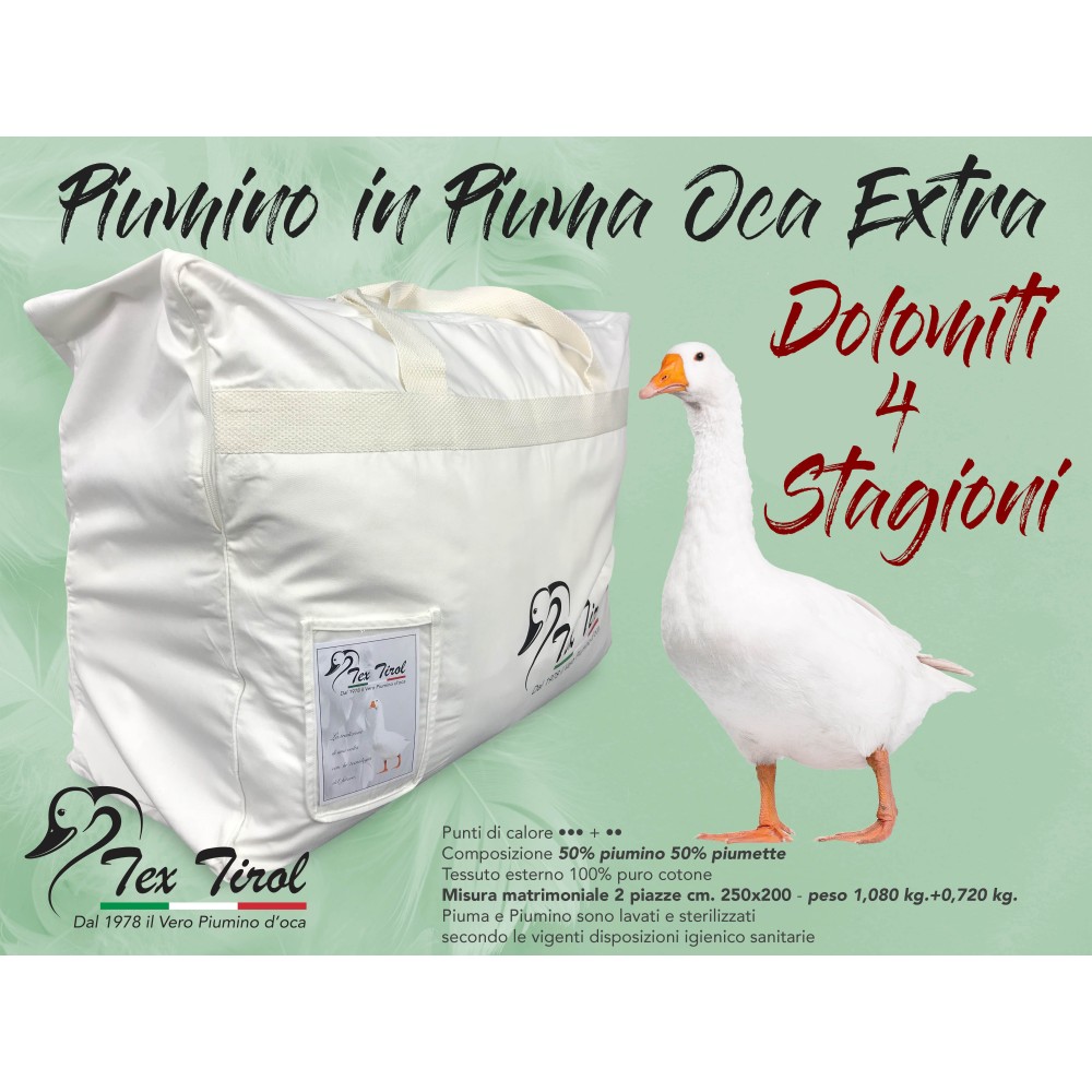DOUDOUNE D’OIE TEX TIROL © DOLOMITES 4 saisons 50% DUVET D’OIE / 50% PLUME OIE double cm. 250X200