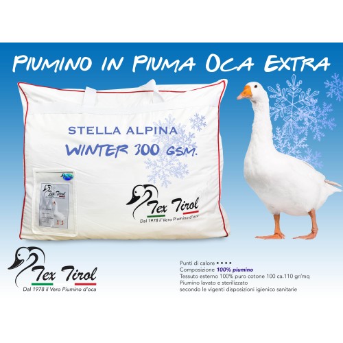 COUETTE TEX TIROL © STELLA ALPINA HIVER 300 gsm. 100% DUVET D'OIE D'HIVER