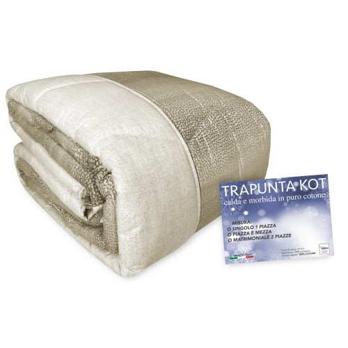 QUILT KOT © dis. PASSION beige FABRIQUÉ en ITALIE en pur COTON