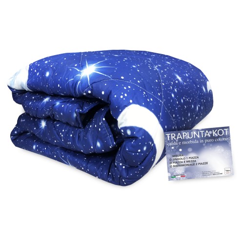 KOT © QUILT STARRY SKY LUNAR MOON made in Italy PURE cotton
