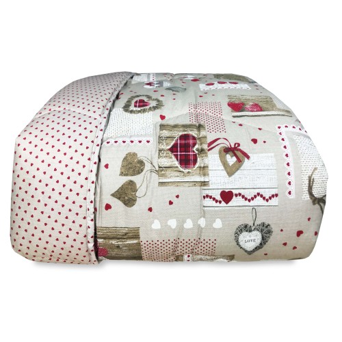 COURTEPOINTE TYROLIENNE KOT © DIS. HEART HOLLY Made In ITALY pur coton