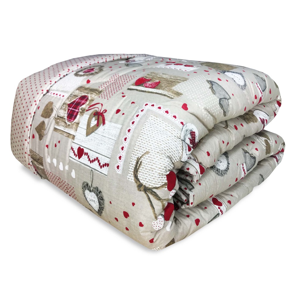 Tirolina KOT © QUILT DIS. CUORE HOLLY Hecho en ITALIA puro algodón
