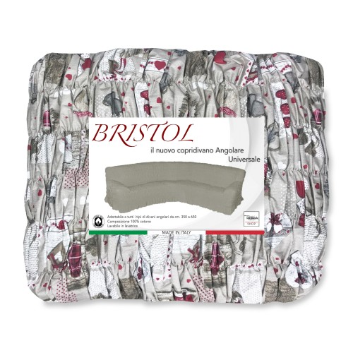 UNIVERSAL TYROLEAN CORNER SOFA COVER BRISTOL HOLLY RED