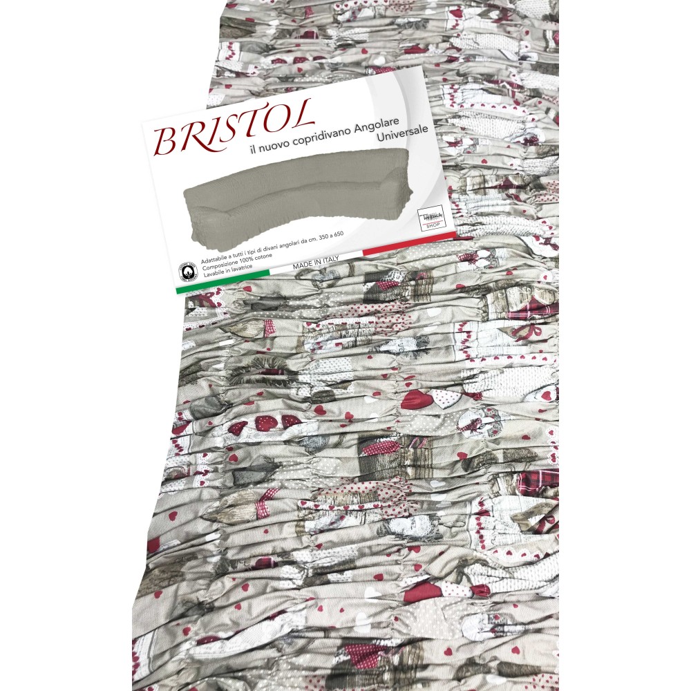 Couverture de canapé ANGULAIRE UNIVERSELLE TYROL BRISTOL HOUX ROUGE