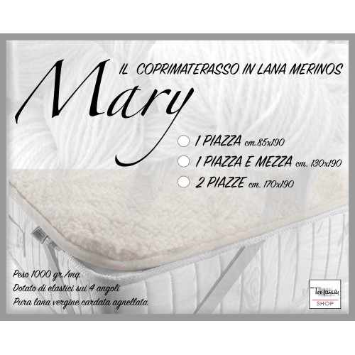 MARY MATTRESS COVER in real MERINO WOOL 1000 gr.